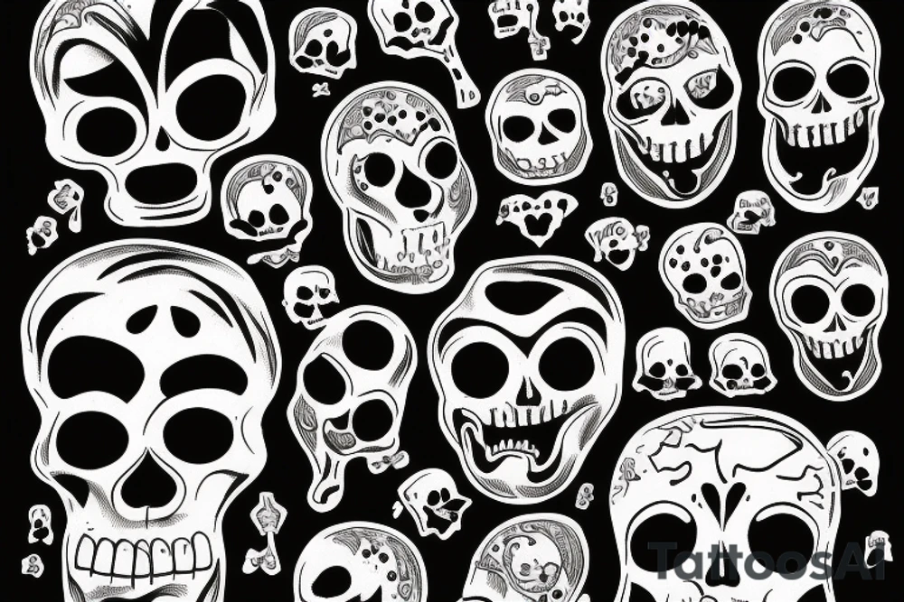 Skeletons holding hands on fire tattoo idea