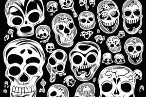 Skeletons holding hands on fire tattoo idea