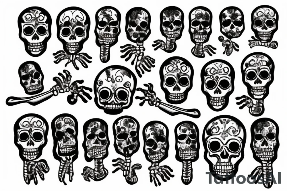 2 skeletons holding hands tattoo idea