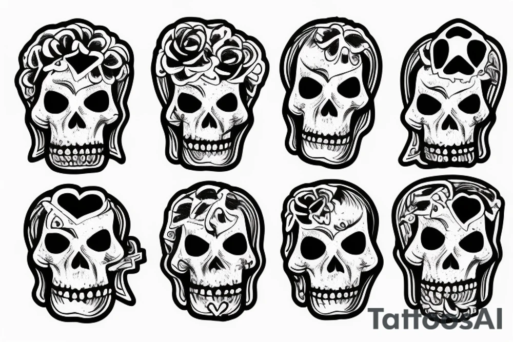 2 skeletons holding hands tattoo idea