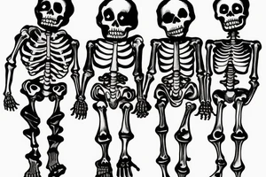 2 skeletons holding hands tattoo idea