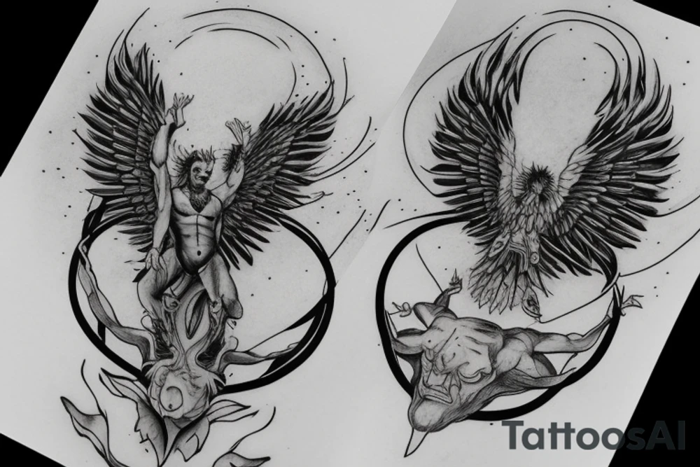 Motivation, masculine, green god, Icarus tattoo idea