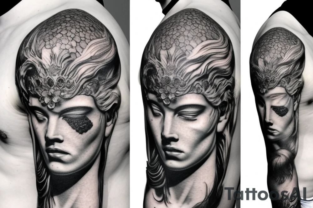 Motivation, masculine, green god, Icarus tattoo idea