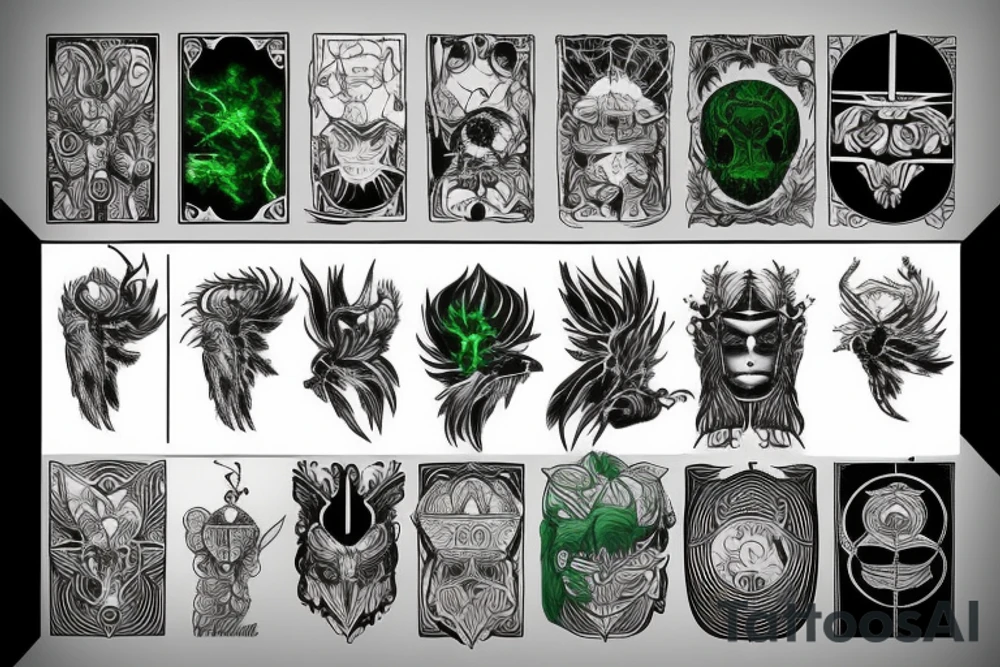 Motivation, masculine, green god, Icarus tattoo idea