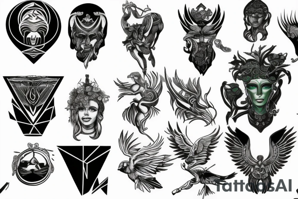 Motivation, masculine, green god, Icarus tattoo idea