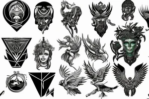 Motivation, masculine, green god, Icarus tattoo idea