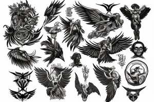 Motivation, masculine, green god, Icarus tattoo idea