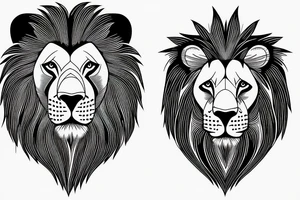 Lion in the wild being tamed by a man tattoo idea