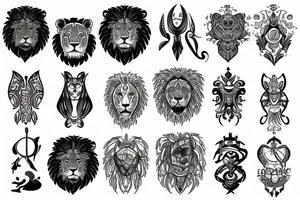 Astrological sign of cancer, lion and libra tattoo idea