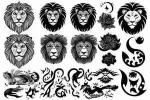 Astrological sign of cancer, lion and libra tattoo idea