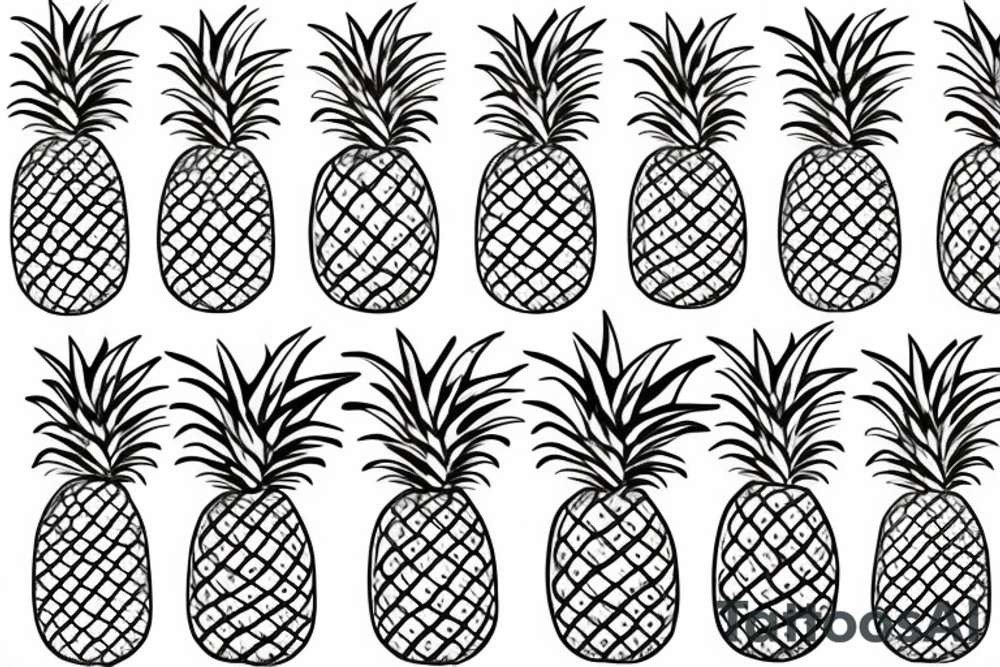 pineapple with halo tattoo idea