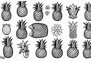 pineapple with halo tattoo idea