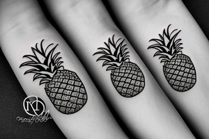 pineapple with halo ring on top tattoo idea