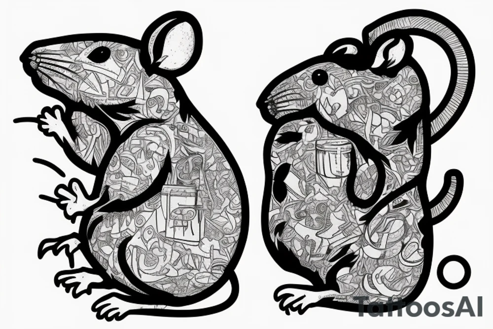 rat with a backpack tattoo idea
