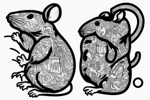 rat with a backpack tattoo idea
