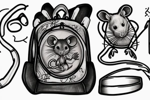 rat with a backpack tattoo idea