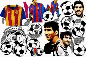 Diego Armando Maradona and Messi with World Cup of soccer tattoo idea