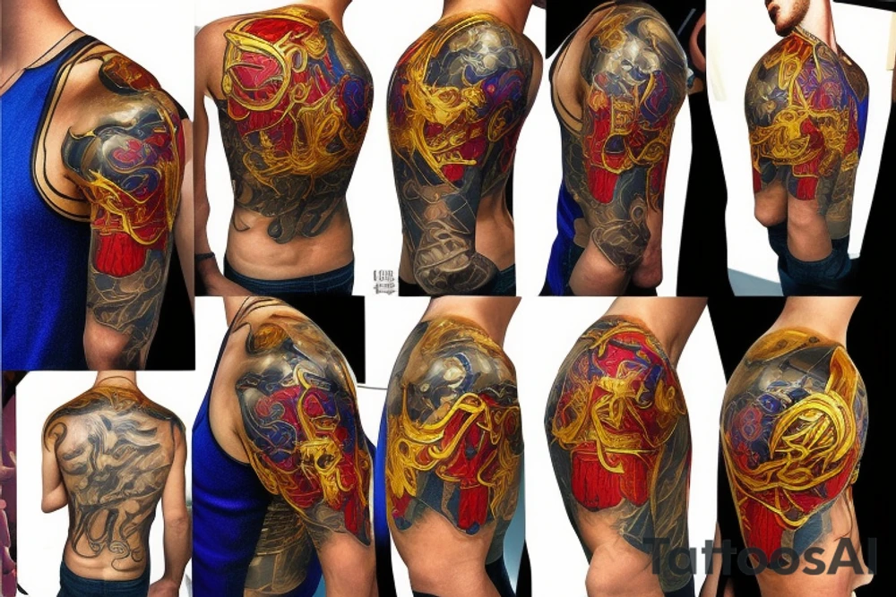 Cristiano and Messi whit golden ball tattoo idea