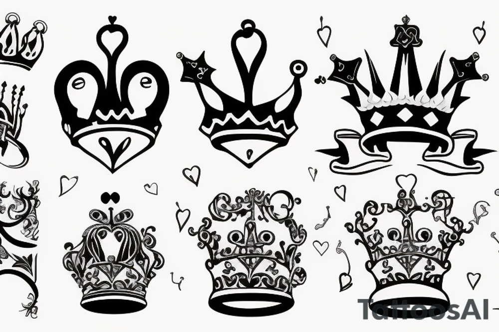 heart and crown tattoo idea