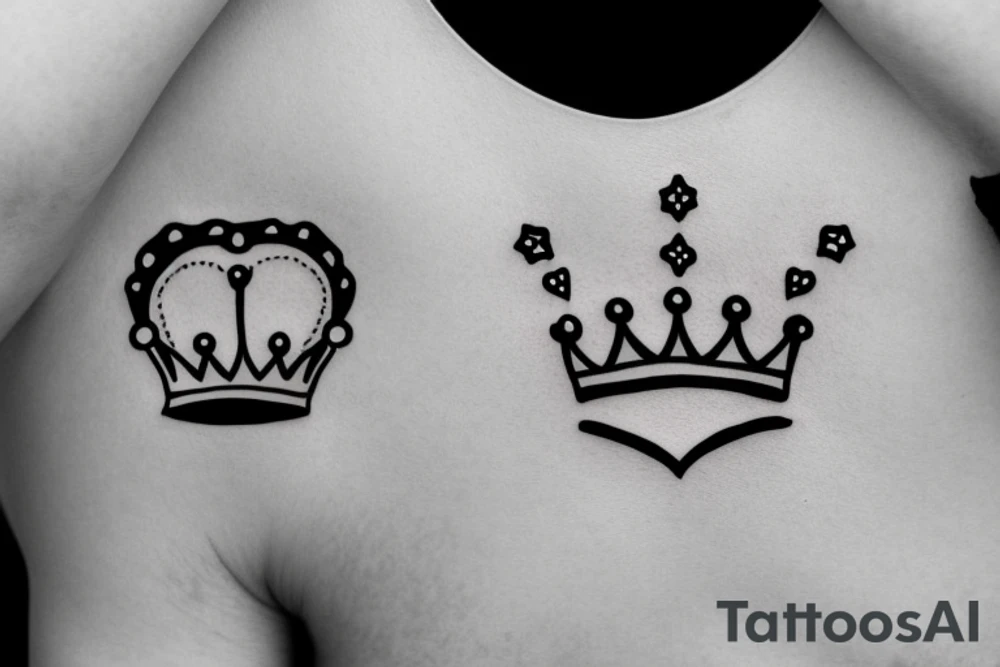 heart with crown on top tattoo idea