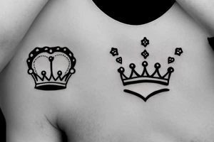 heart with crown on top tattoo idea