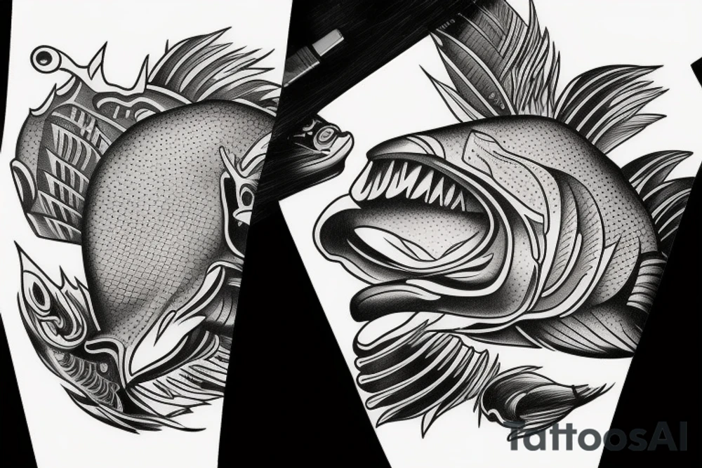 Large mouth bass tattoo idea