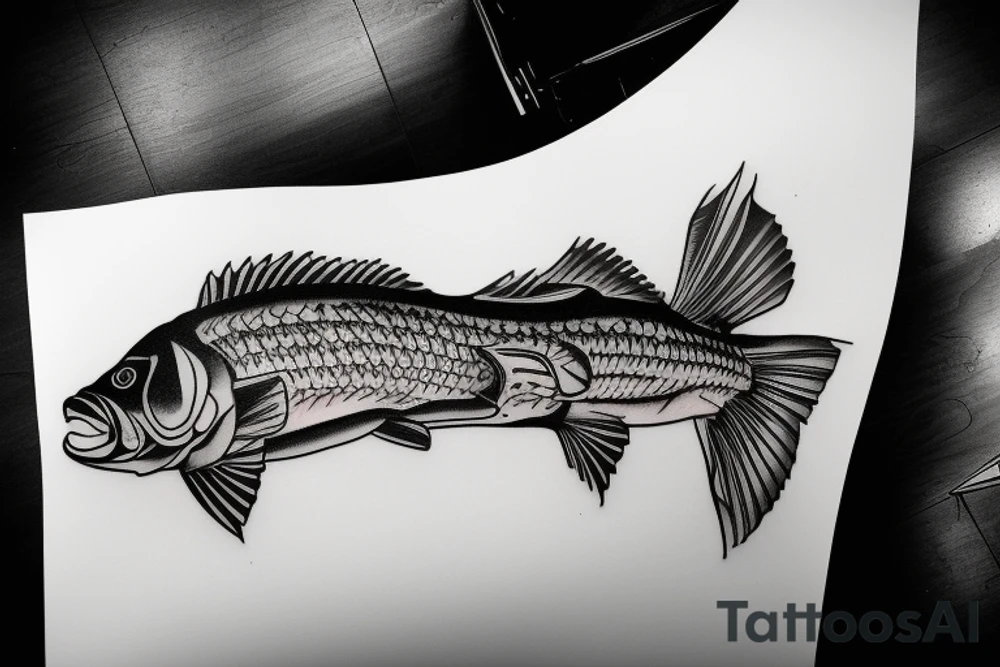 Large mouth bass tattoo idea