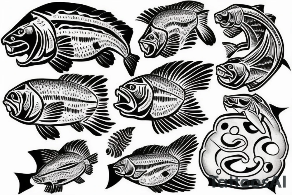 Large mouth bass tattoo idea