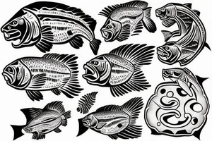 Large mouth bass tattoo idea
