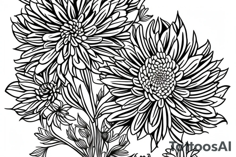 Chrysanthemum flower for arm tattoo idea