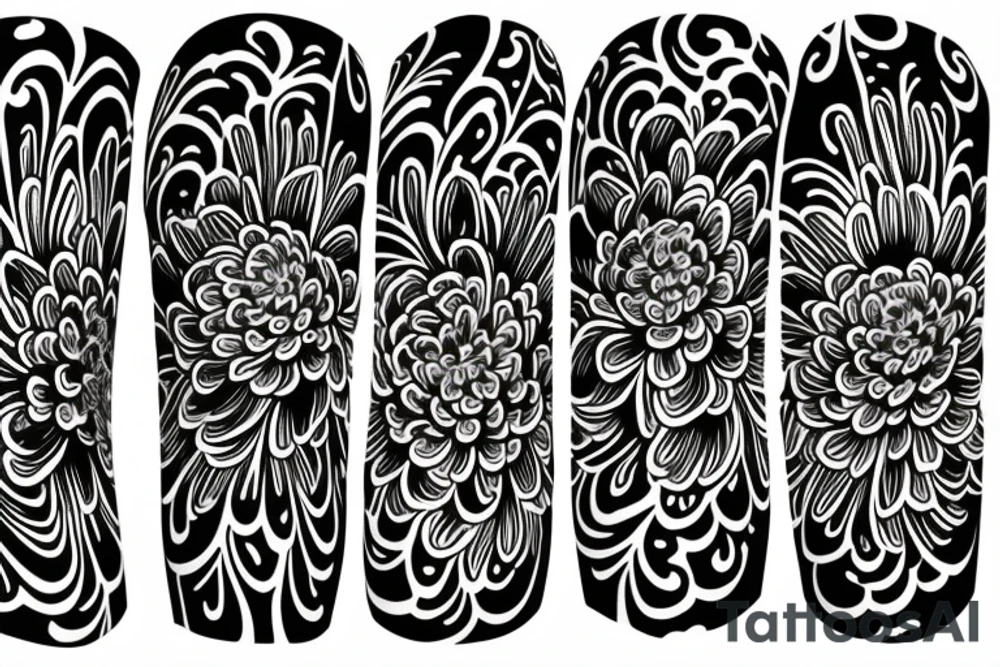 Neo traditional chrysanthemum flower for arm tattoo idea Neo traditional chrysanthemum flower for arm tattoo idea