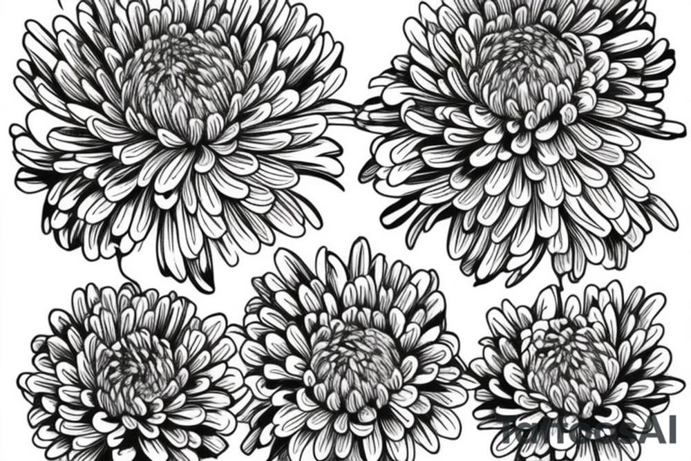 Neo traditional chrysanthemum flower tattoo idea Neo traditional chrysanthemum flower tattoo idea