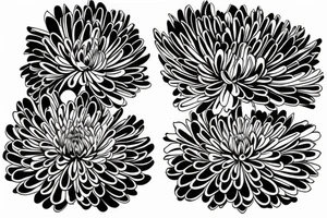 Neo traditional japanese chrysanthemum 3/4 view tattoo idea