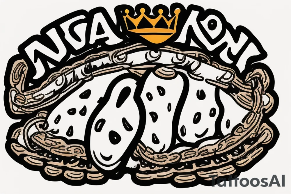 A Pinto Bean with a human body as a king. The Bean King tattoo idea