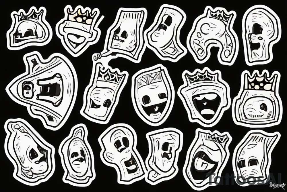 A Pinto Bean with a human body as a king. The Bean King tattoo idea