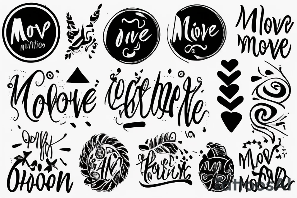 black lettering that says move on tattoo idea