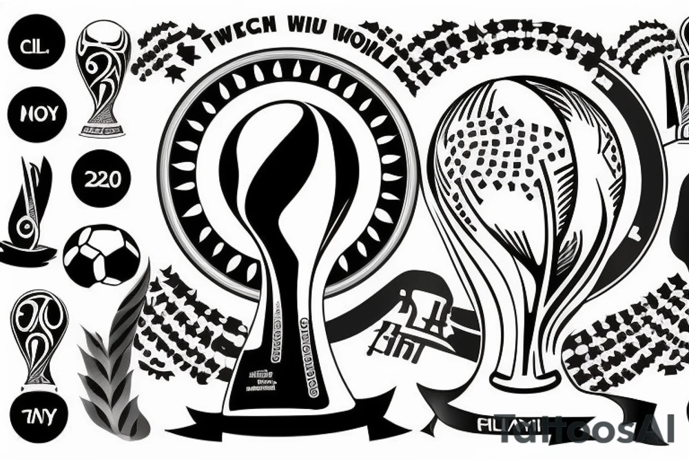 Sun of may, world cup trophy, Argentina campeon de mundo '22 tattoo idea Sun of may, world cup trophy, Argentina campeon de mundo '22 tattoo idea