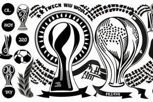 Sun of may, world cup trophy, Argentina campeon de mundo '22 tattoo idea