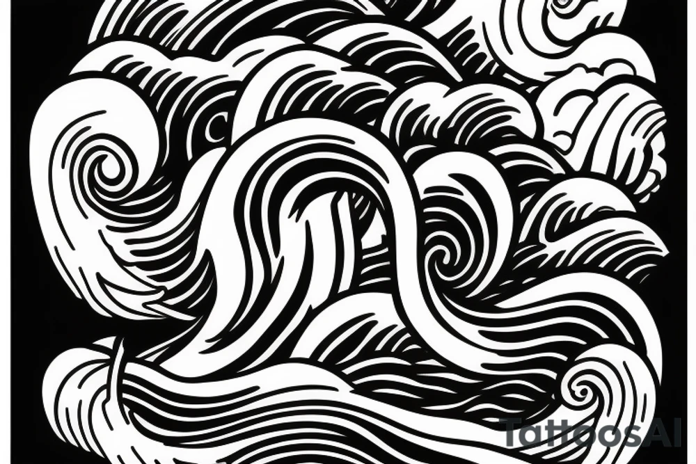 fudo myo, wave, arm tattoo idea