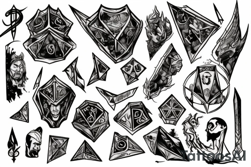 broken sword, dnd tattoo idea