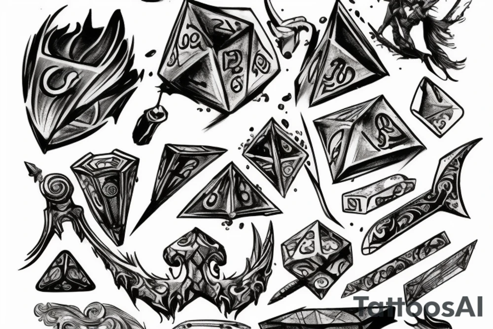 broken sword, dnd tattoo idea