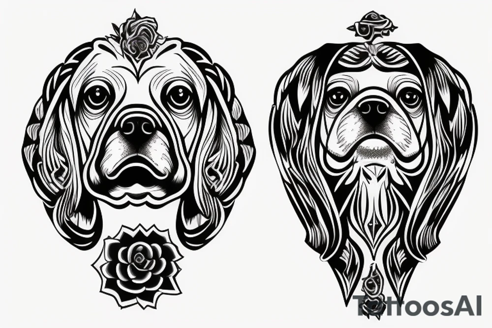 dog and eagle tattoo idea