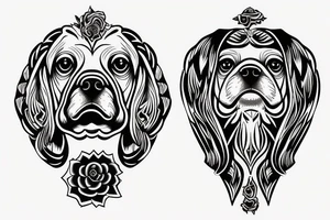 dog and eagle tattoo idea