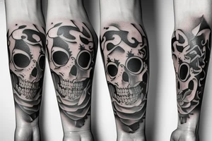 minimalist memento mori memento vivere tattoo idea