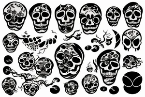 minimalist memento mori memento vivere tattoo idea