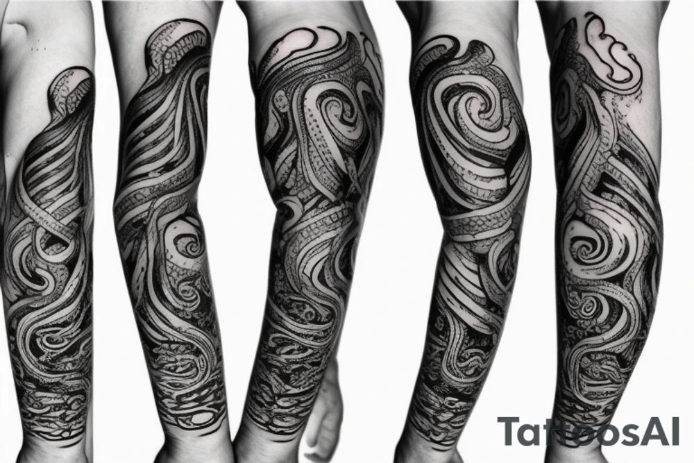 Octopus arm sleeve tattoo idea