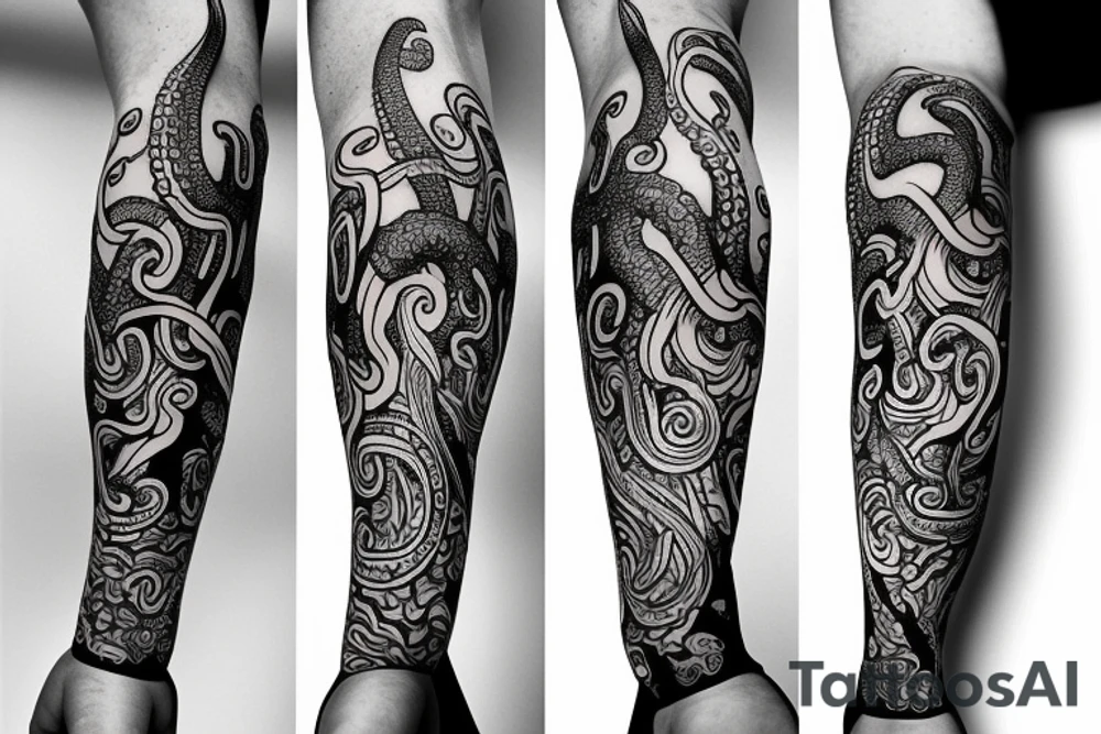 Octopus arm sleeve tattoo idea
