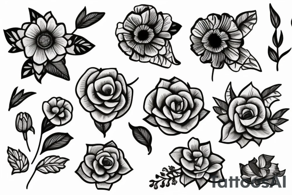 A fan with flowers inside tattoo idea