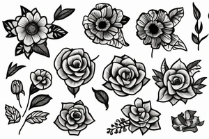 A fan with flowers inside tattoo idea