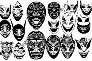 Japanese mask tattoo idea